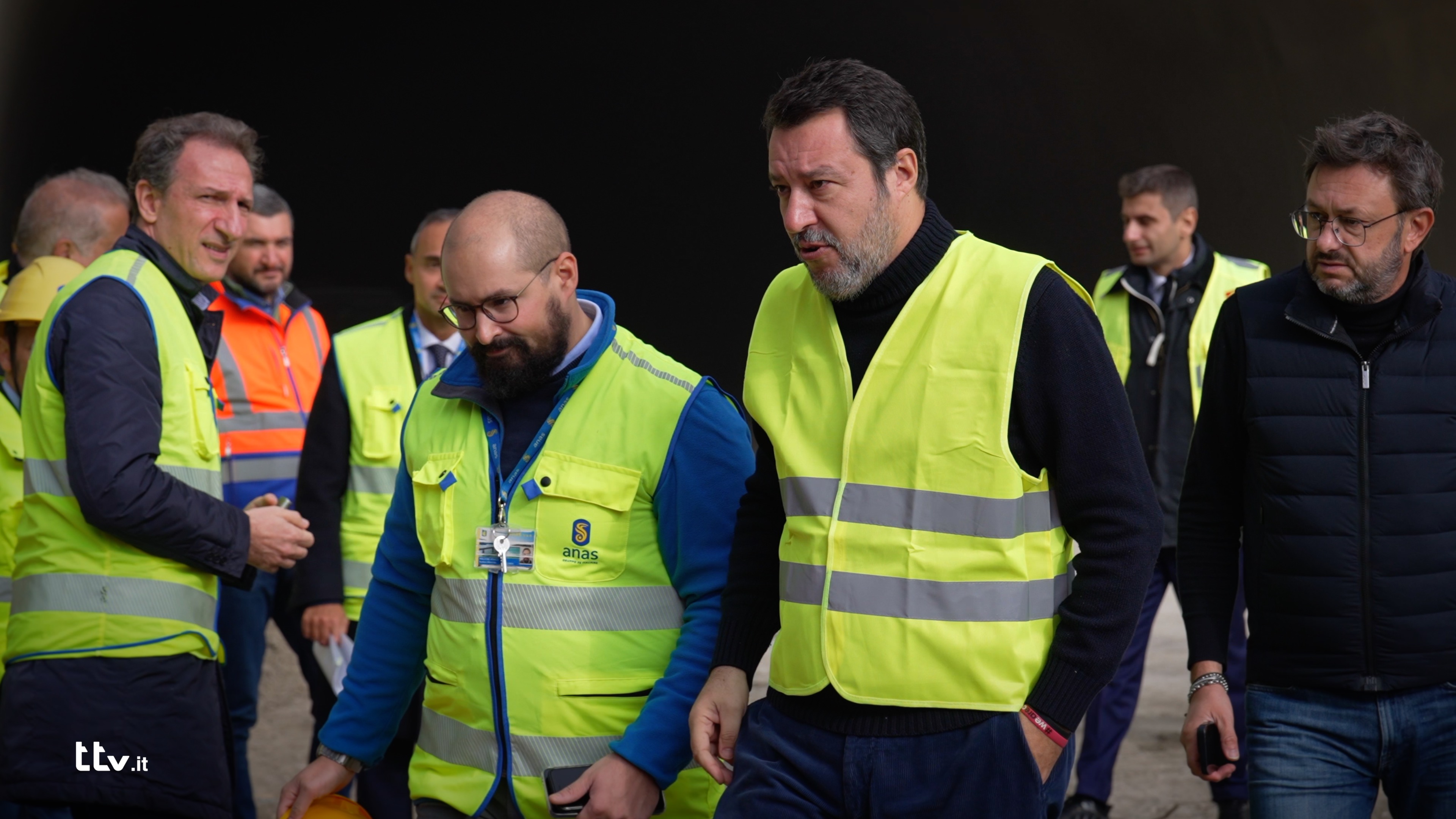 Salvini al cantiere della Guinza